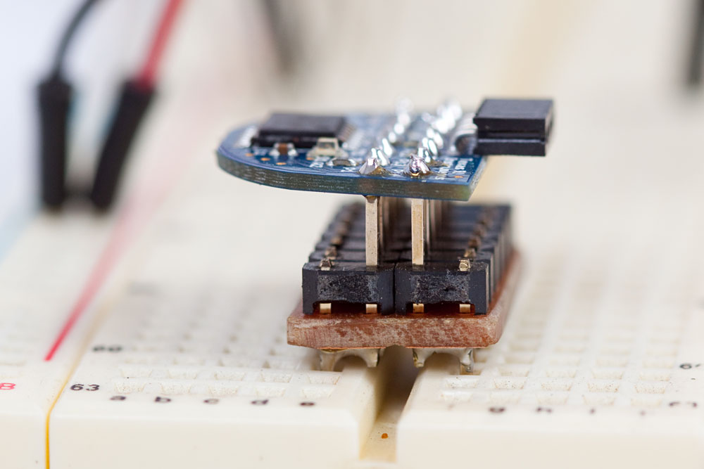 completed <a href="../electronics/msp430/breadboard.cgi">breadboard adapter</a> plugged into a breadboard