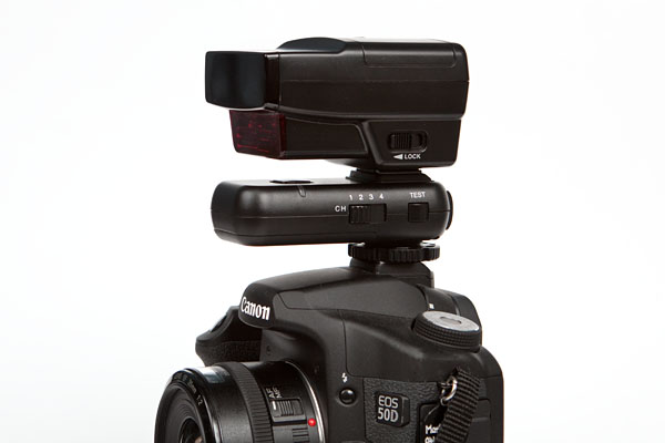 Canon ST-E2 on a transmitter on a Canon 50D camera