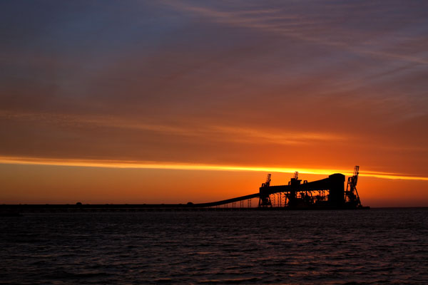 Kwinana Grain Terminal at sunset