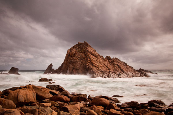 storm clouds over Sugarloaf Rock