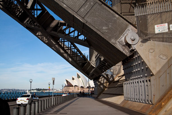 huge hinges under the bridge