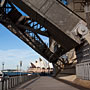 huge hinges under the bridge