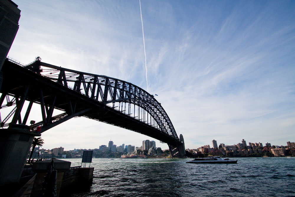 silhouetted bridge