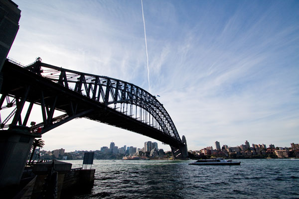 silhouetted bridge