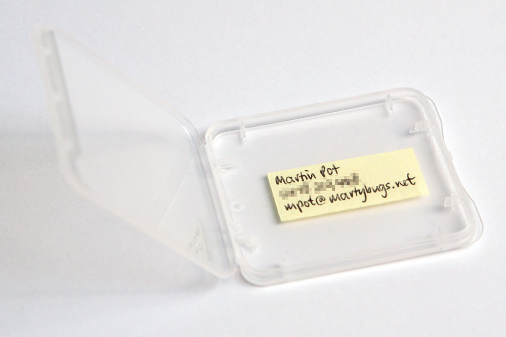 label your compact flash memory card cases