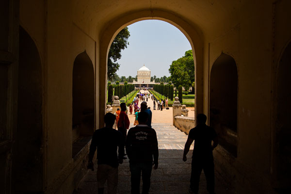 a view of the Gumbaz through the entrance