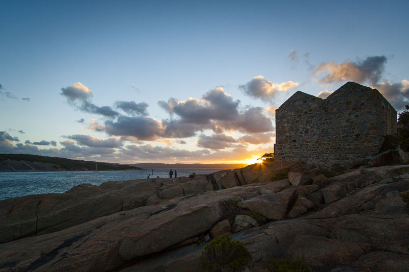 sunset at the lighthouse keepers house