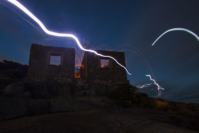 steel wool and torches