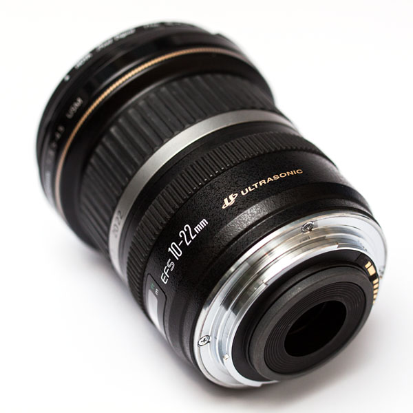 Canon's EF-S 10-22mm lens, designed for use on crop sensor camera bodies