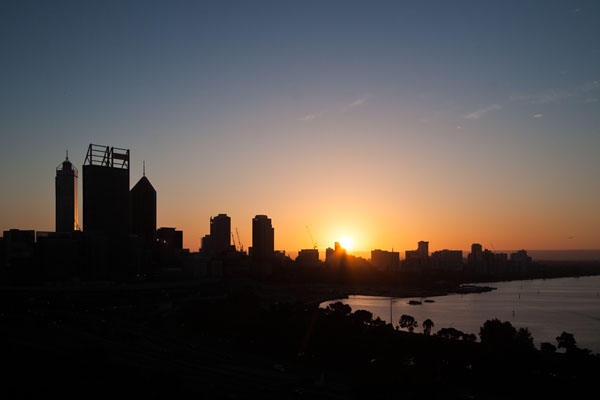 sunrise over Perth