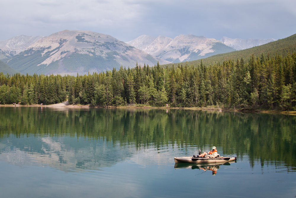 fisherman on the lake