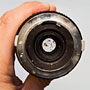 looking through the rear of the lens
