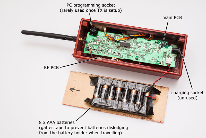 repackaged KAP transmitter: back cover off