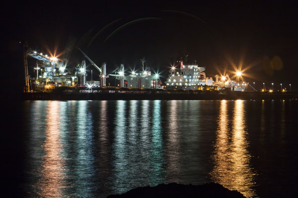 a ship at one of the Kwinana jetties