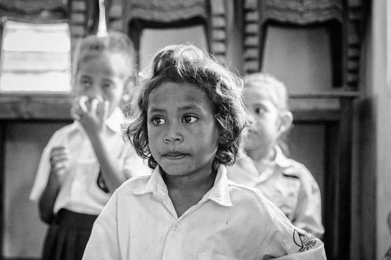 young girl in the classroom