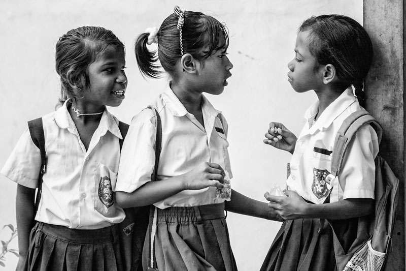 girls talk during recess