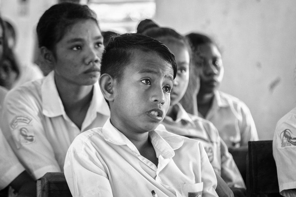 listening intently in the class
