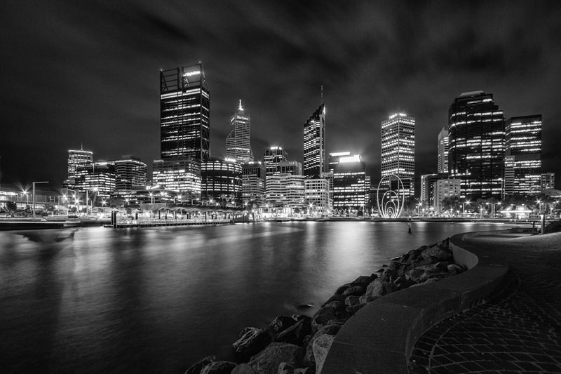 Elizabeth Quay at night