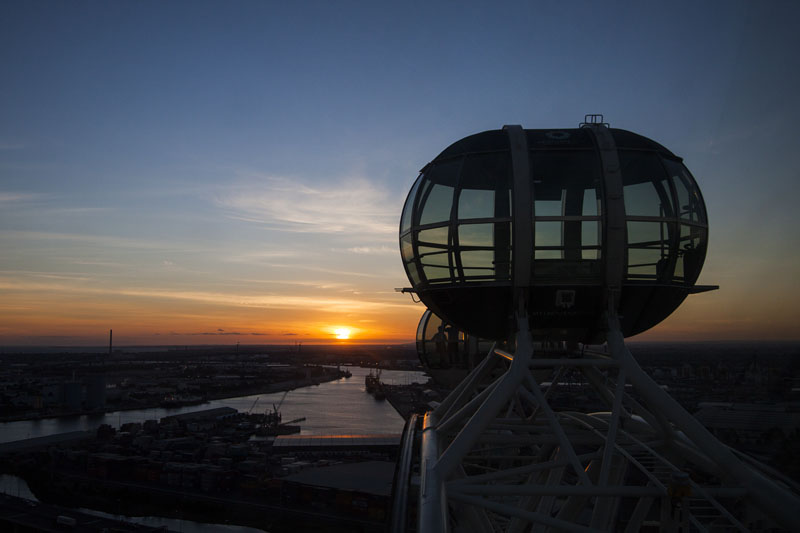 sunset from the top of the wheel