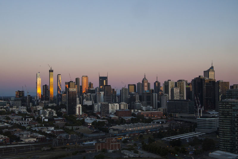 view of the city from the top of the wheel