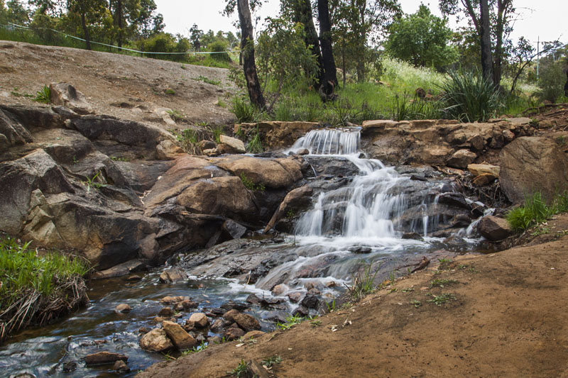 a smaller cascade above the main falls