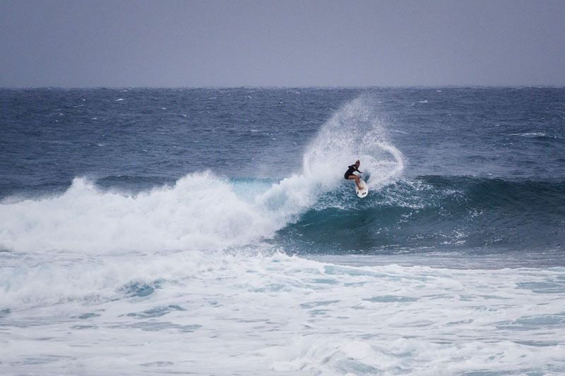 one of the few female surfers that afternoon