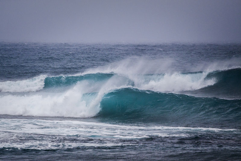 waves and wind