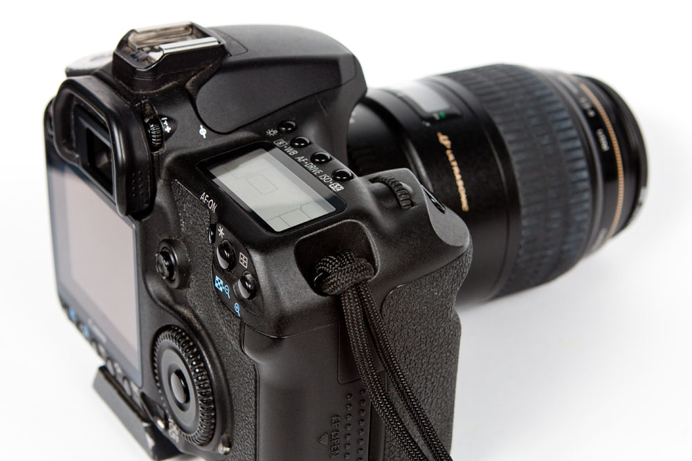 larks head knot on the camera