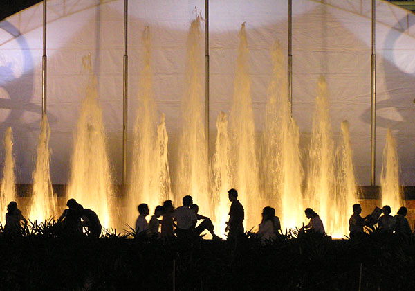 fountain at night