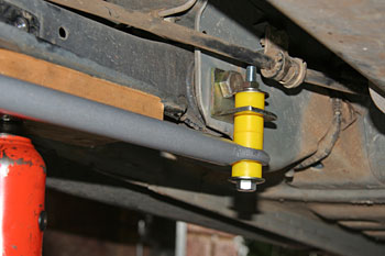 pin link hitting the handbrake cable