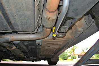 close proximity to the exhaust